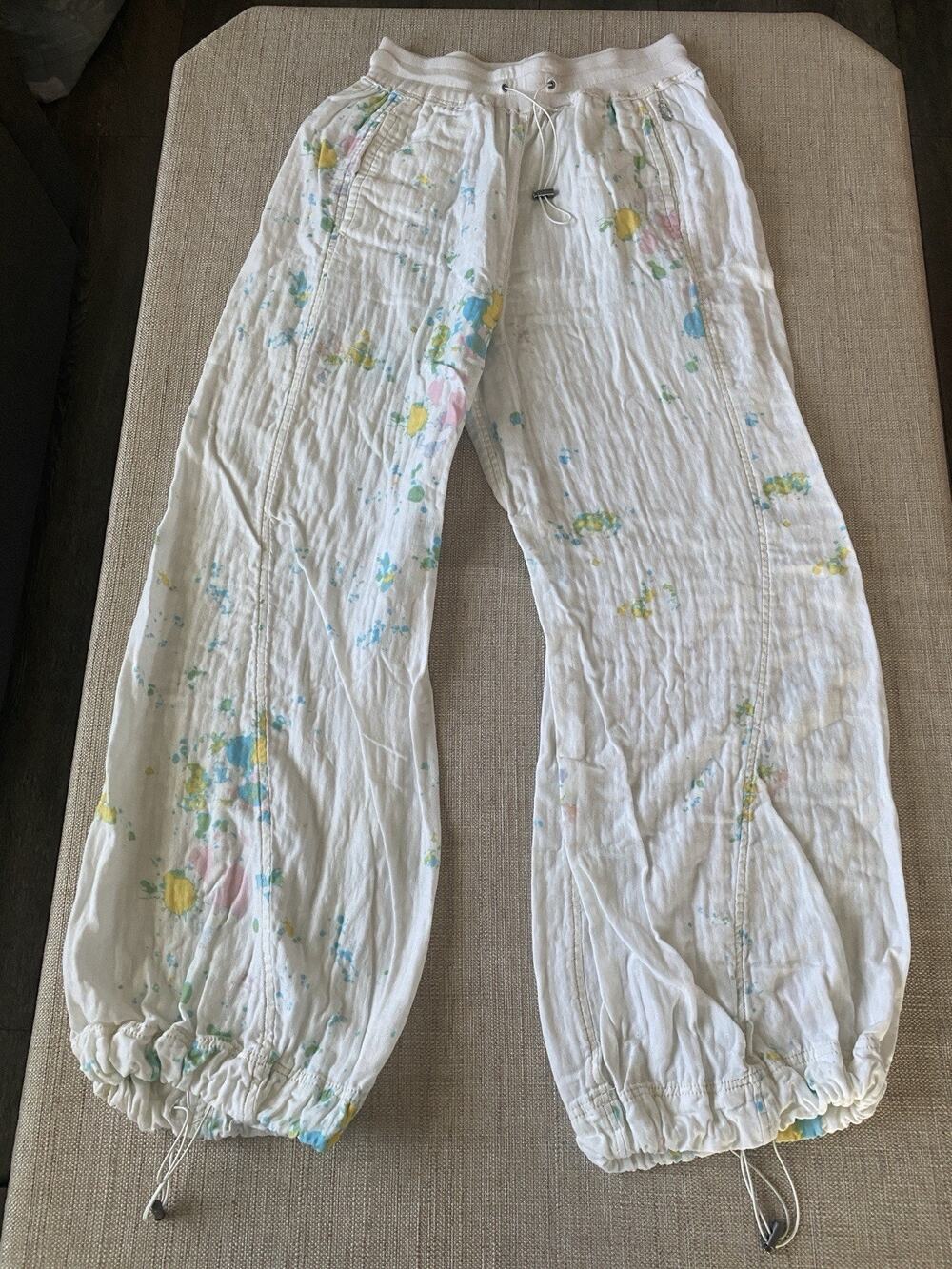 Free People FP Movement Paints Splatter Gauze Harem Jogger M